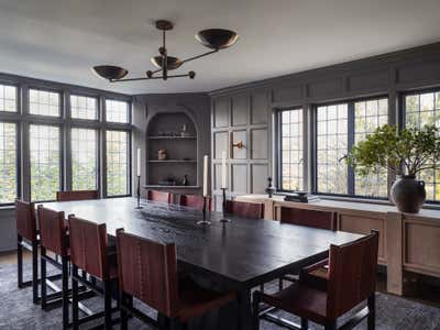  English Country Family Home Dining Room. Westchester Tudor by Sharon Rembaum Interior Design.
