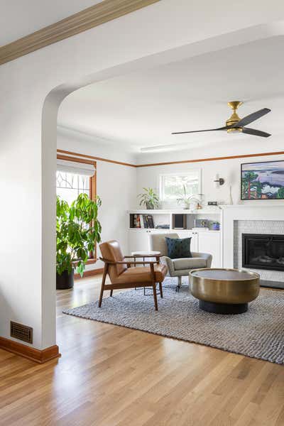  Craftsman Family Home Living Room. Beaumont Tudor by THESIS Studio Architecture.