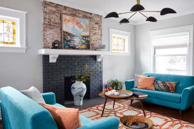  Arts and Crafts Family Home Living Room. Ditmas Park Victorian Craftsman Bungalow by Keita Turner Design.