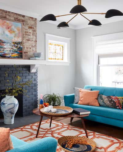  Asian Family Home Living Room. Ditmas Park Victorian Craftsman Bungalow by Keita Turner Design.