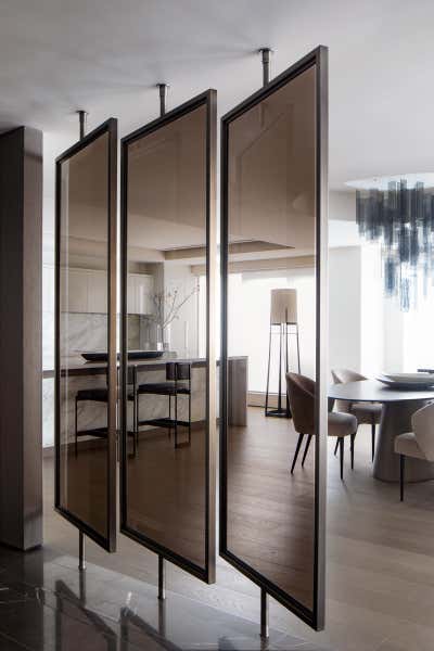 Modern Apartment Entry and Hall. Lakeview Penthouse by Elizabeth Metcalfe Design.