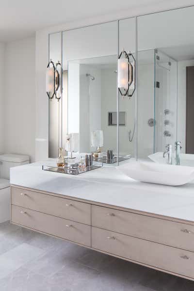 Modern Apartment Bathroom. Lakeview Penthouse by Elizabeth Metcalfe Design.