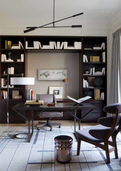 Transitional Office and Study. Lawrence Park Transitional Home by Elizabeth Metcalfe Interiors.
