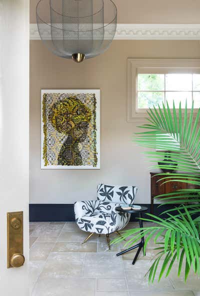  British Colonial Art Nouveau Entry and Hall. Cottage d'Art by Sherry Shirah Design.