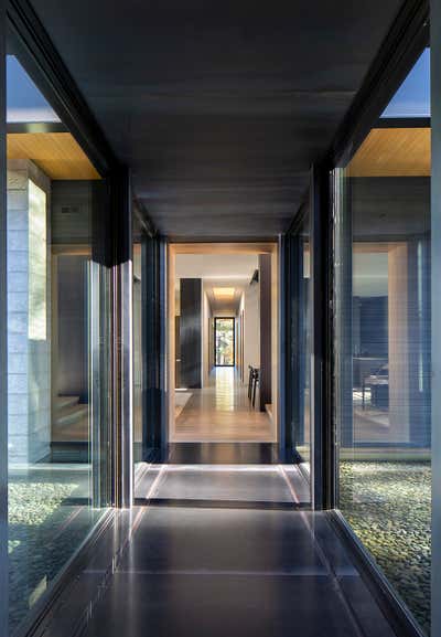 Minimalist Entry and Hall. Martis Camp by Alexandra Loew, Inc..