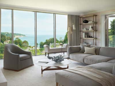  Minimalist Beach House Living Room. Holiday Home in Devon by O&A Design Ltd.