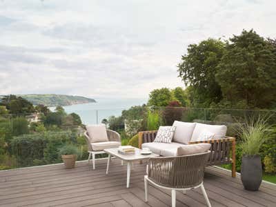  Beach Style English Country Beach House Patio and Deck. Holiday Home in Devon by O&A Design Ltd.