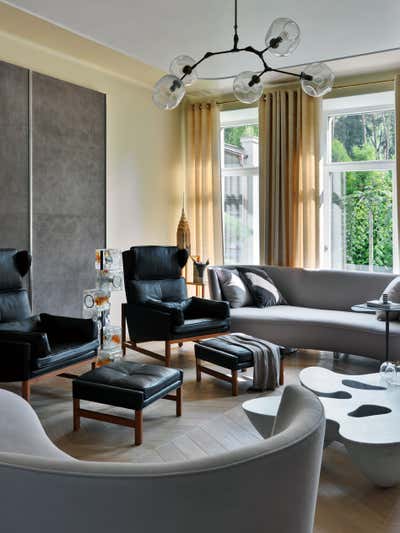 Art Deco Living Room. Family Residence in Constructivism Style by O&A Design Ltd.