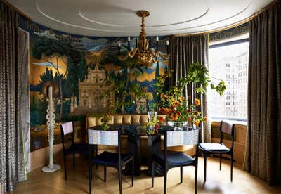  Maximalist Apartment Dining Room. Designer's Own Home by Wesley Moon Inc..