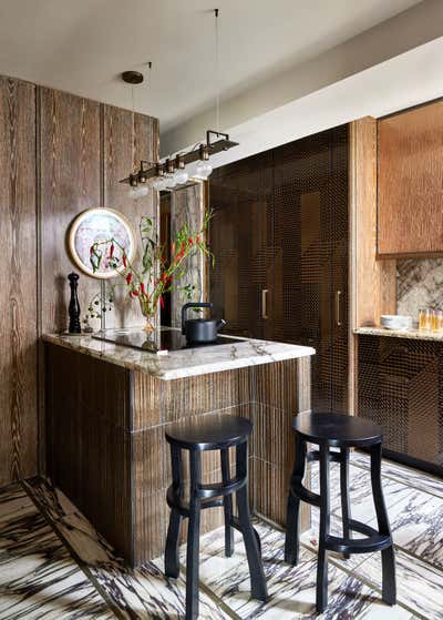  Maximalist Apartment Kitchen. Designer's Own Home by Wesley Moon Inc..