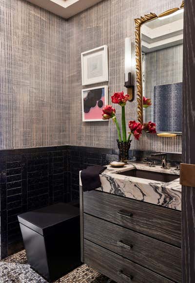  Maximalist Apartment Bathroom. Designer's Own Home by Wesley Moon Inc..