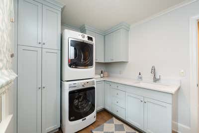 Bohemian Minimalist Family Home Storage Room and Closet. Foxcroft Remodel  by Nicole Scalabrino Interiors, LLC.