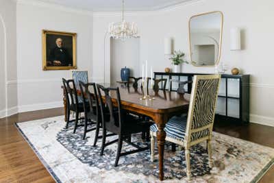  Transitional Family Home Dining Room. KENILWORTH HISTORIC HOME by Sarah Montgomery Interiors.