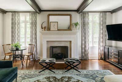  Transitional Family Home Living Room. KENILWORTH HISTORIC HOME by Sarah Montgomery Interiors.