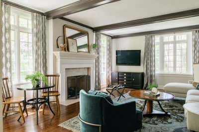  Transitional Family Home Living Room. KENILWORTH HISTORIC HOME by Sarah Montgomery Interiors.
