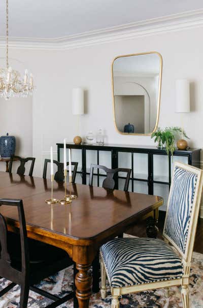  Eclectic Family Home Dining Room. KENILWORTH HISTORIC HOME by Sarah Montgomery Interiors.
