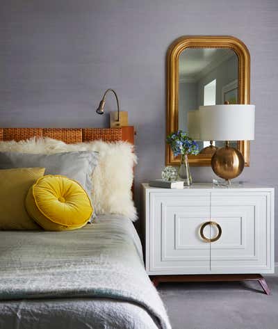  Mediterranean Family Home Bedroom. Vibrant Winnetka Abode by Amy Kartheiser Design.