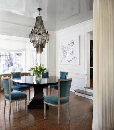  Transitional Family Home Dining Room. Historic Home in Wilmette by Amy Kartheiser Design.