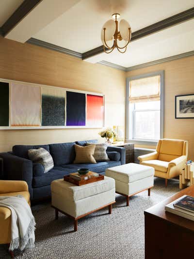  Mid-Century Modern Family Home Living Room. Manhattan Duplex by Mendelson Group.