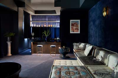  Contemporary Maximalist Bachelor Pad Bar and Game Room. The Fun House by Argyle Design.