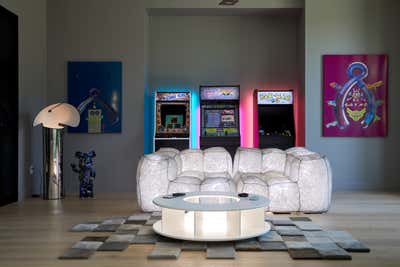  Eclectic Maximalist Bachelor Pad Bar and Game Room. The Fun House by Argyle Design.