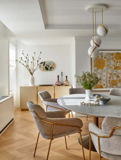  Bohemian Minimalist Apartment Dining Room. Central Park West by Tina Ramchandani Creative LLC.