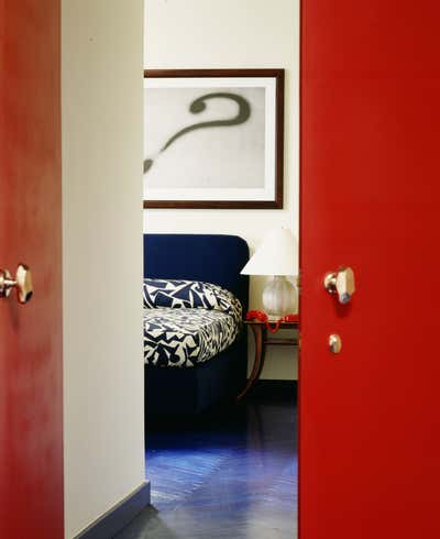  Mediterranean Bedroom. Miami art collector by Dana Nicholson Studio Inc..
