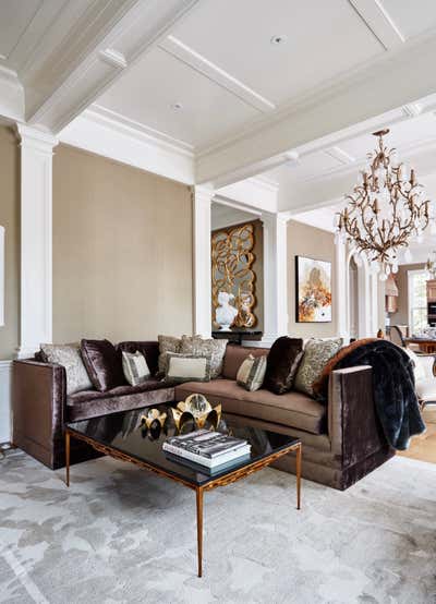  Maximalist Hollywood Regency Family Home Living Room. Kingsway by Alexandra Naranjo Designs.