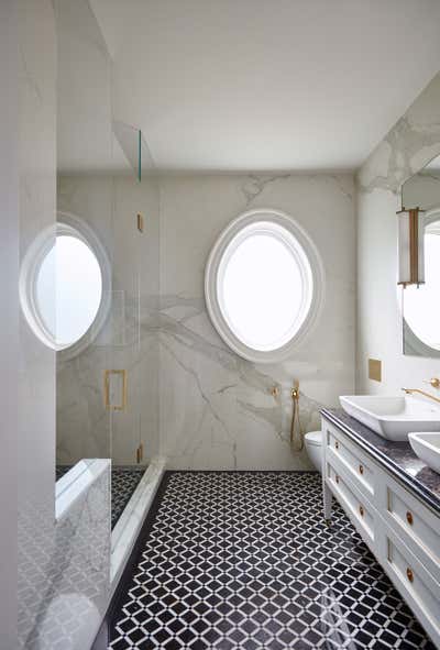  Art Deco Vacation Home Bathroom. Color is the Answer... by Alexandra Naranjo Designs.