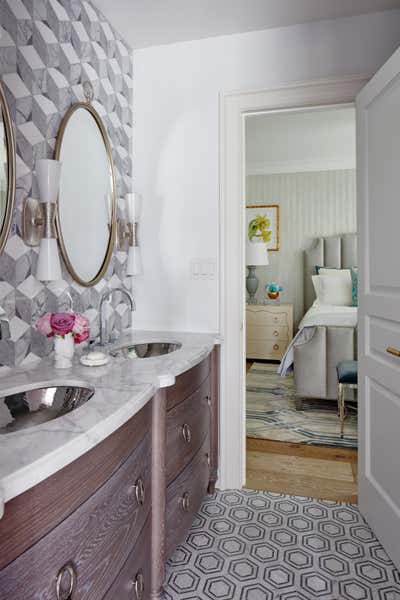  Transitional Art Nouveau Vacation Home Bathroom. Color is the Answer... by Alexandra Naranjo Designs.