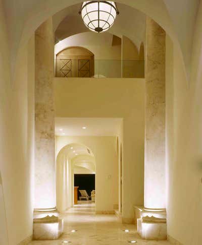  Mediterranean Vacation Home Entry and Hall. Townhouse F by Jerry Jacobs Design.