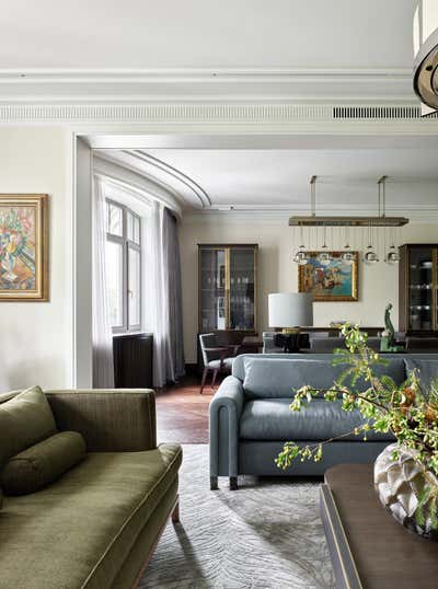  Eclectic Living Room. Step Inside An Art Collector’s Contemporary Apartment by O&A Design Ltd.