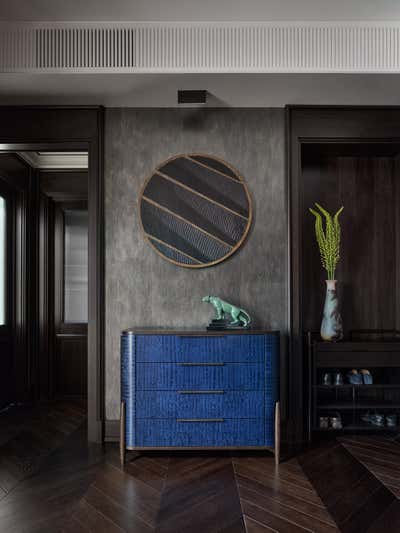 Art Deco Entry and Hall. Step Inside An Art Collector’s Contemporary Apartment by O&A Design Ltd.