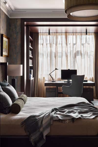  Eclectic Bedroom. Step Inside An Art Collector’s Contemporary Apartment by O&A Design Ltd.