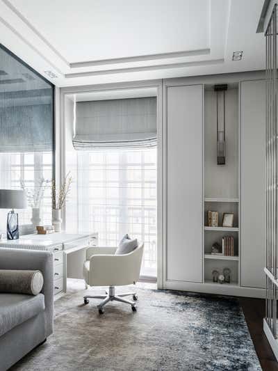 Art Deco Office and Study. White and Neutral by O&A Design Ltd.