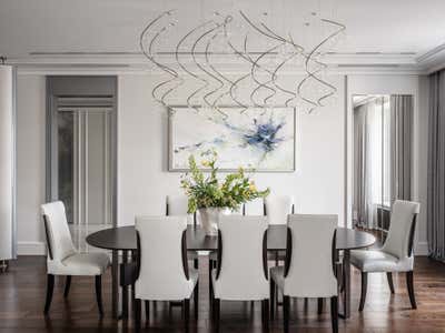  Art Deco Apartment Dining Room. White and Neutral by O&A Design Ltd.