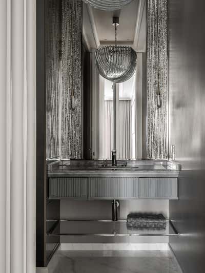  Art Deco Bohemian Apartment Bathroom. White and Neutral by O&A Design Ltd.