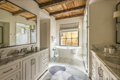  Country French Family Home Bathroom. Houston Oaks by Lucinda Loya Interiors.
