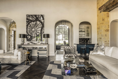  French Family Home Living Room. Houston Oaks by Lucinda Loya Interiors.