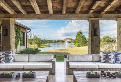 Country Patio and Deck. Houston Oaks by Lucinda Loya Interiors.