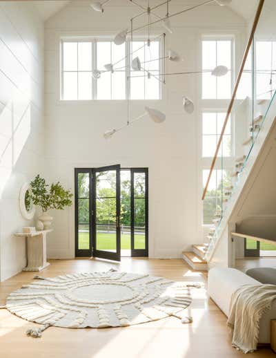  Contemporary Beach House Entry and Hall. Watermill Splendor  by Jessica Gersten Interiors.
