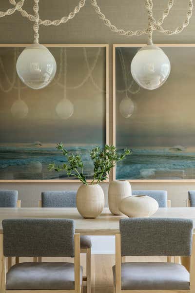  Contemporary Eclectic Beach House Dining Room. Watermill Splendor  by Jessica Gersten Interiors.