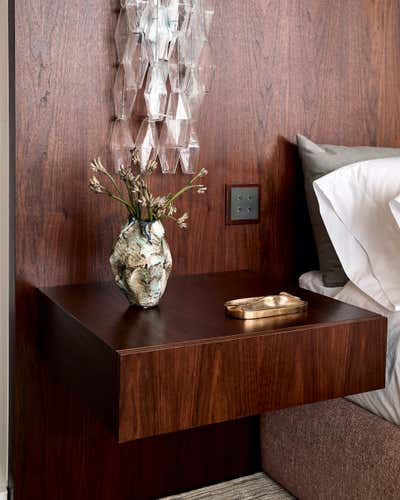  Mid-Century Modern Apartment Bedroom. Mid-Century Italian Inspired Pied-a-Terre  by Jessica Gersten Interiors.