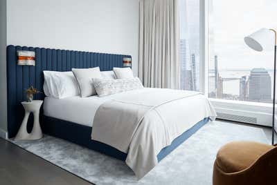  Modern Apartment Bedroom. Mid-Century Italian Inspired Pied-a-Terre  by Jessica Gersten Interiors.