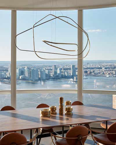  Modern Apartment Dining Room. Mid-Century Italian Inspired Pied-a-Terre  by Jessica Gersten Interiors.