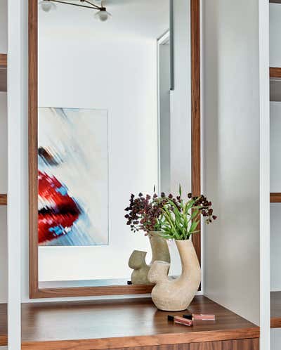 Modern Apartment Entry and Hall. Mid-Century Italian Inspired Pied-a-Terre  by Jessica Gersten Interiors.