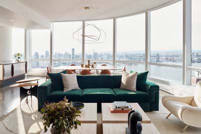  Modern Apartment Living Room. Mid-Century Italian Inspired Pied-a-Terre  by Jessica Gersten Interiors.