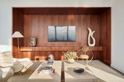  Mid-Century Modern Apartment Living Room. Mid-Century Italian Inspired Pied-a-Terre  by Jessica Gersten Interiors.
