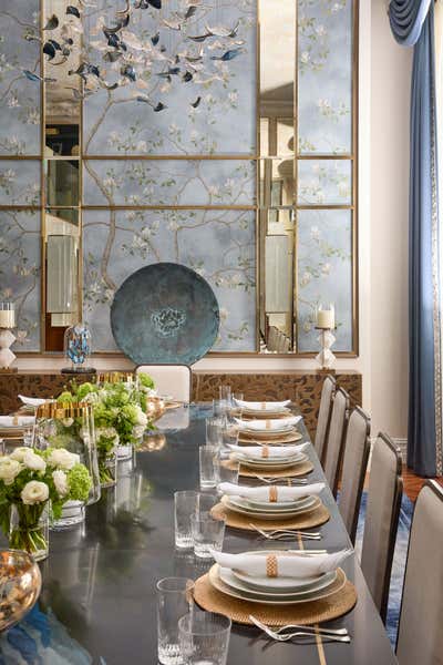  Mid-Century Modern Family Home Dining Room. Hyde Park Townhouse by Katharine Pooley London.