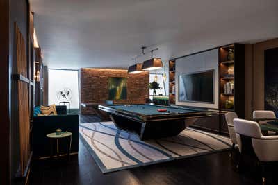  Art Deco Family Home Bar and Game Room. Notting Hill Townhouse by Katharine Pooley London.